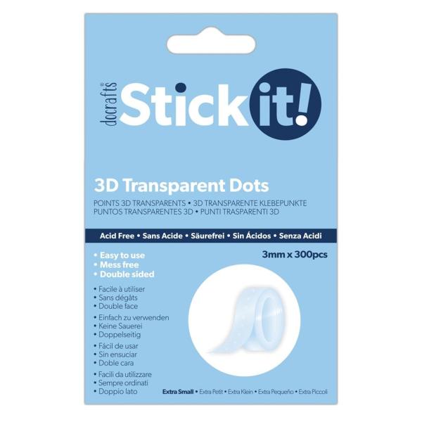 Docrafts Stick It! 3D Transparent Dots Extra Small  