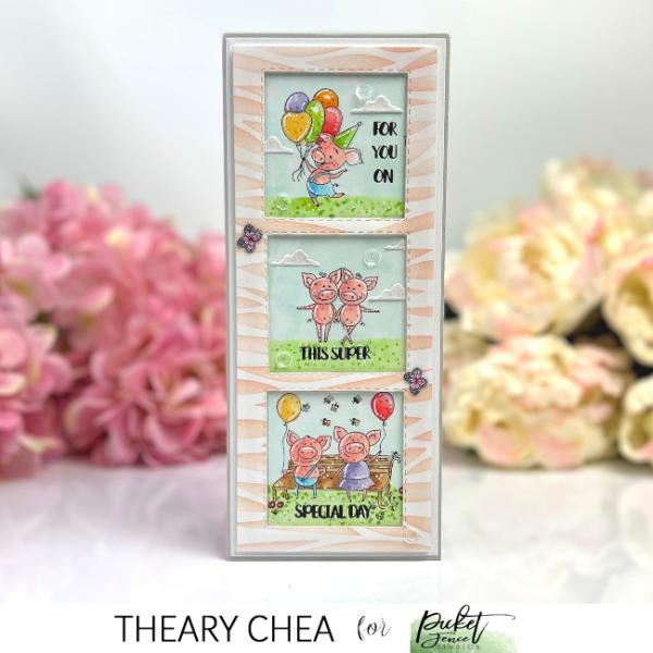 Picket Fence Studios "When Birthday Pigs Fly " Clear Stamps