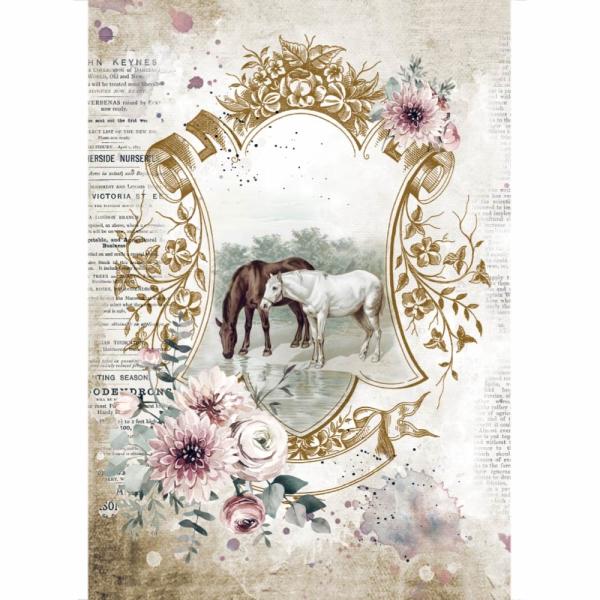 Stamperia " Romantic Horses Lake " A4 Decoupage / Decopatch Papier 6 Bögen 