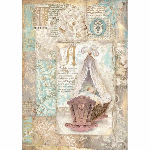 Stamperia " Sleeping Beauty Cradle " A4 Decoupage / Decopatch Papier 6 Bögen 