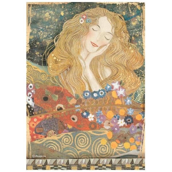 Stamperia " Klimt From the Beethoven Frieze " A4 Decoupage / Decopatch Papier 6 Bögen 