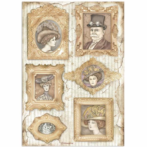 Stamperia " Lady Vagabond Lifestyle Frames " A4 Decoupage / Decopatch Papier 6 Bögen 