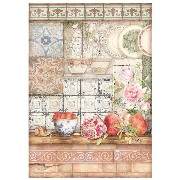 Stamperia "Casa Granada Tiles" A4 Decoupage / Decopatch Papier 6 Bögen 