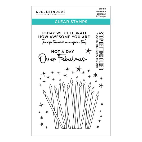 Spellbinders Stempelset - "Awesome Birthday" - Silikonstempel