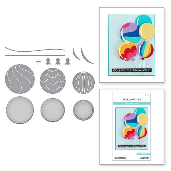 Spellbinders Dies "Color Block Balloons Etched" Stanzschablonen