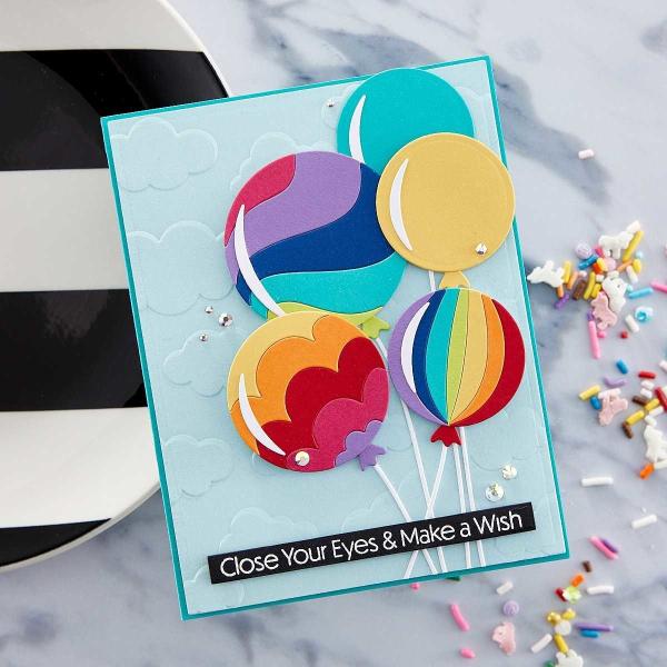 Spellbinders Dies "Color Block Balloons Etched" Stanzschablonen