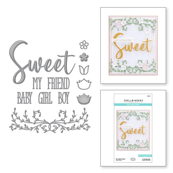 Spellbinders Dies " My Sweet Friend Etched" Stanzschablonen