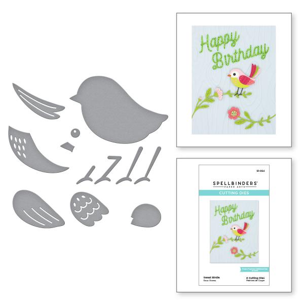 Spellbinders Dies "Sweet Birdie Etched" Stanzschablonen