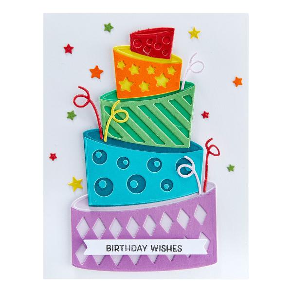 Spellbinders Dies "Topsy Turvy Cake Etched" Stanzschablonen