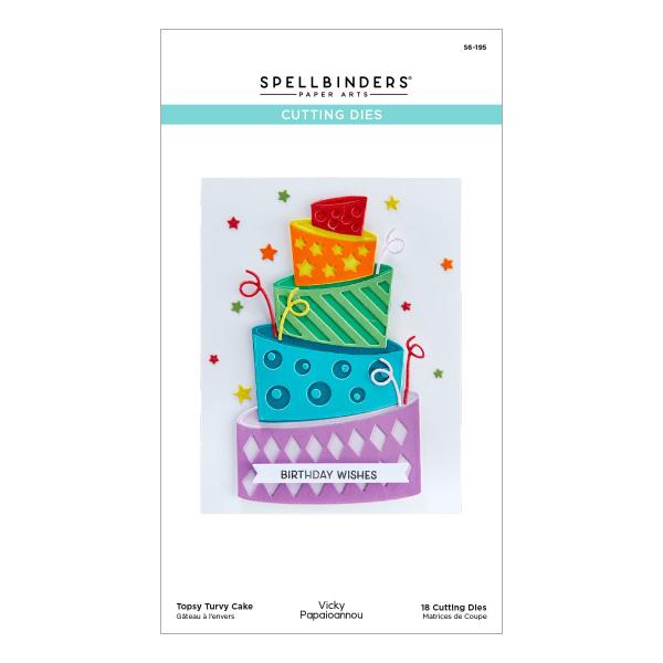 Spellbinders Dies "Topsy Turvy Cake Etched" Stanzschablonen