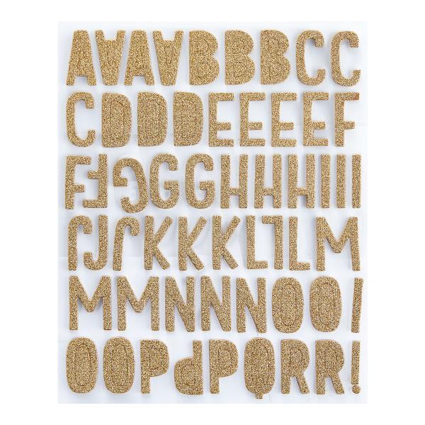 Spellbinders Sticker "Gold Glitter Foam Block Alphabet Stickers" 