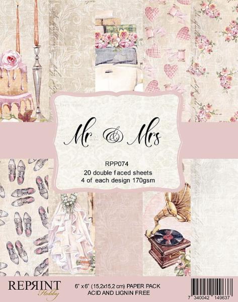 Reprint Mr & Mrs 6x6 Inch Paper Pack