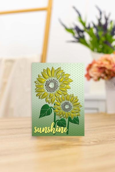 Crafters Companion - The Sunflower Collection  - Embossing Folder & Stencil