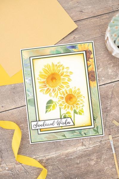 Crafters Companion - The Sunflower Collection  - Embossing Folder & Stencil