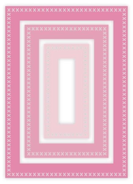 Gemini Nesting Frame Cross Stitch Rectangle Frames Elements Dies  - Stanze - Kreuzstich - Rechteckrahmen 