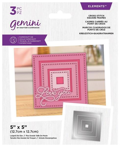 Gemini Nesting Frame Cross Stitch Square Frames Elements Dies  - Stanze - Kreuzstich - Quadratrahmen 