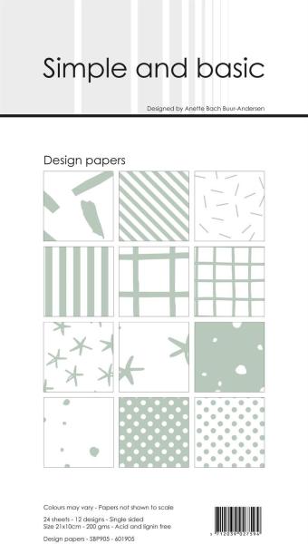 Simple and Basic "Sage " Slim Paper Pack