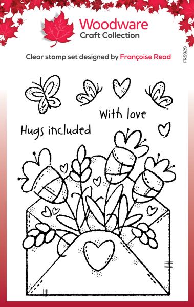 Woodware Flower Envelope   Clear Stamps - Stempel 