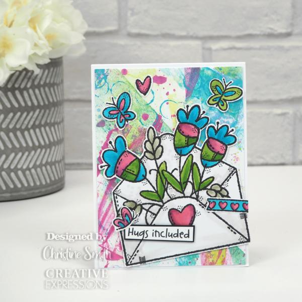 Woodware Flower Envelope   Clear Stamps - Stempel 