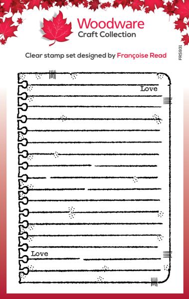 Woodware Scrap Note Book Page   Clear Stamp - Stempel 