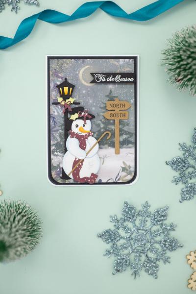 Crafters Companion -  Vintage Snowman Clear Stamp Winter Blessings - Clear Stamps