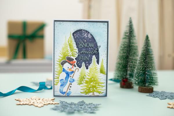 Crafters Companion -Vintage Snowman Cut and Emboss Folder Wintry Scene Cut & Emboss - Prägefolder