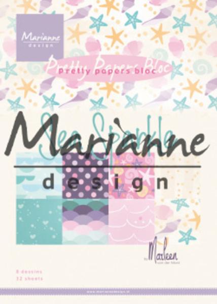 Marianne Design -   by Marleen Sea Sparkle  - Paper Pad  A5 - Designpapier 