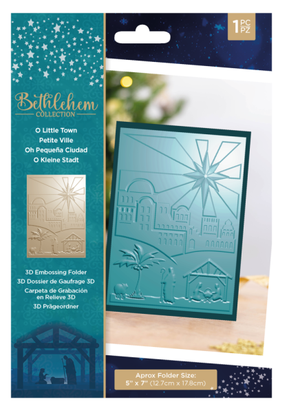 Crafters Companion - Embossing Folder -Bethlehem Collection O Little  - Prägefolder