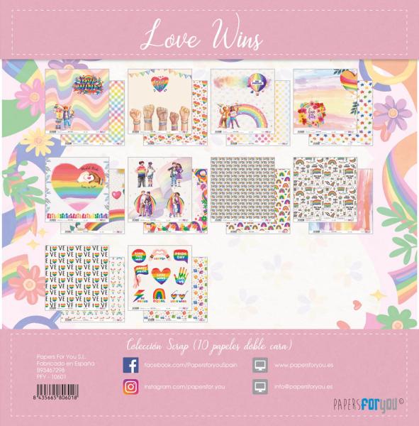 Papers For You - Paper Pad- Love Wins  30.5 x 32 cm - Paper Pack