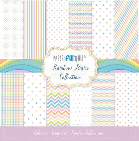 Papers For You - Paper Pad- Rainbow Basics  30.5 x 32 cm - Paper Pack