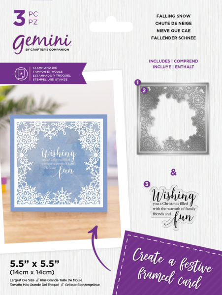 Gemini Decorative Frame Stamp & Die Falling Snow - Stempel & Stanze 