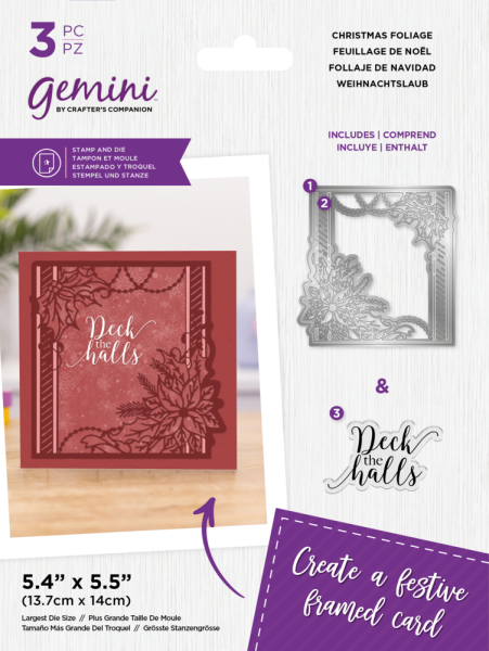 Gemini Decorative Frame Stamp & Die Christmas Foliage  - Stempel & Stanze 