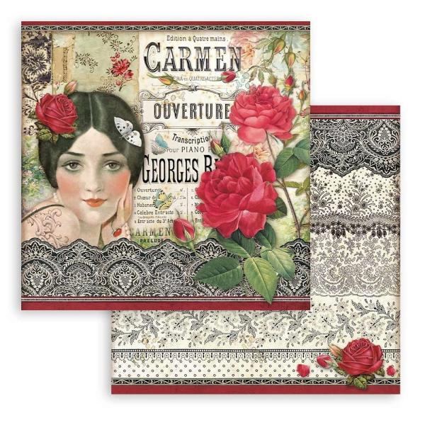 Stamperia "Desire Carmen" 12x12" Paper Sheet - Cardstock