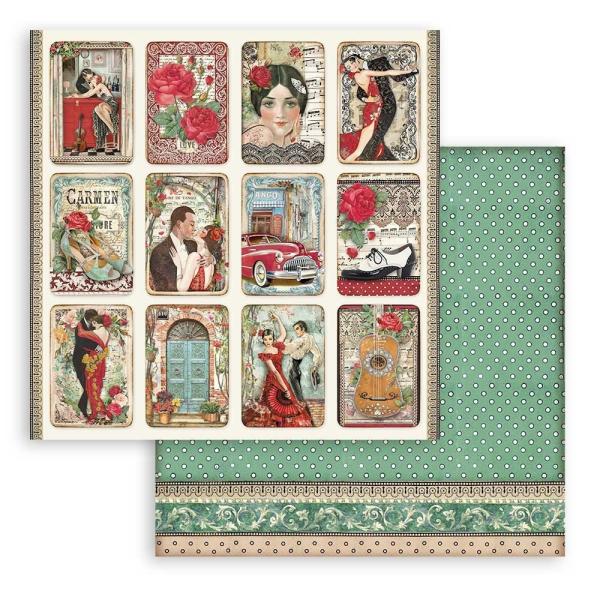 Stamperia "Desire Small Cards" 12x12" Paper Sheet - Cardstock