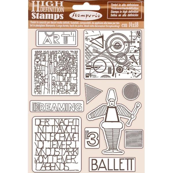 Stamperia Stempel "Bauhaus Ballet" Natural Rubber Stamp - (Naturkautschukstempel)