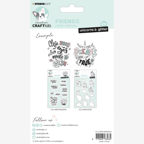 Creative Craft Lab - Studio Light - Clear Stamp - Unicorns - Glitter - Stempel