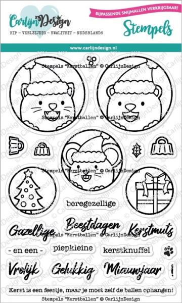 Carlijn Design - Clear Stamp - Kerstballen  - Stempel 