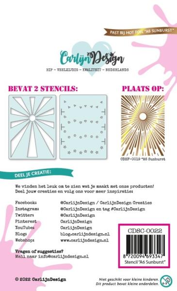 Carlijn Design - Stencil - Sunburst  - Schablone 