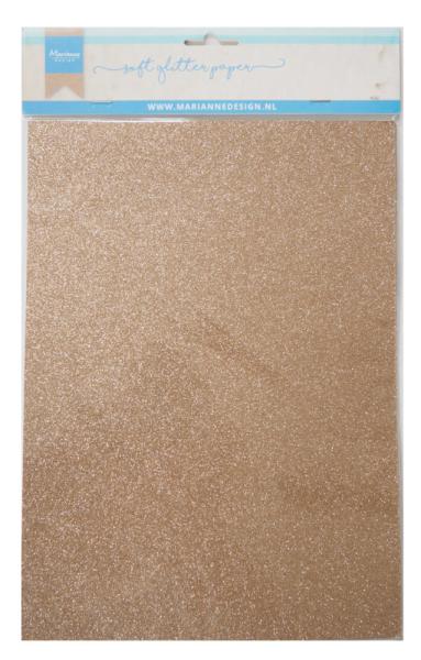 Marianne Design - Soft Glitter Paper - "Bronze" - Paper Sheets A4 - Glitzerpapier