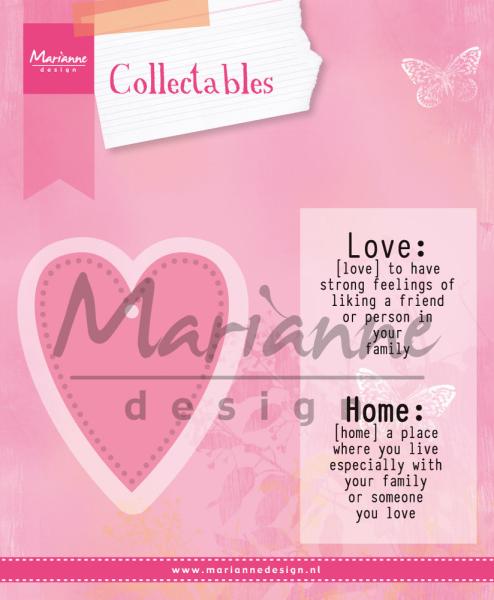 Marianne Design -Collectables - Stamp & Dies -  Love  - Stempel und Stanzschablone