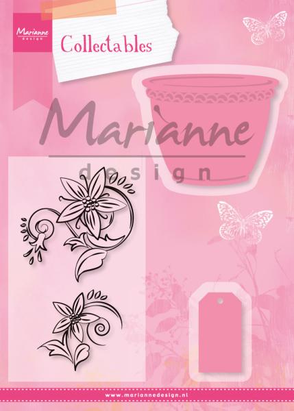 Marianne Design -Collectables - Stamp & Dies -  Flower Pot  - Stempel und Stanzschablone