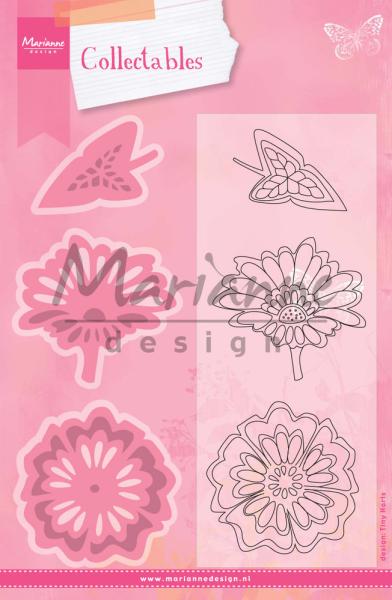 Marianne Design -Collectables - Stamp & Dies -  Flowers and Leaf 2  - Stempel und Stanzschablone