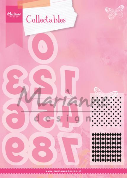 Marianne Design -Collectables - Stamp & Dies -  Party Numbers  - Stempel und Stanzschablone