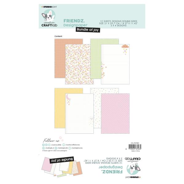 Creative Craft Lab - Studio Light - Friendz Paper Pad - Bundle of joy - Papier Pack 