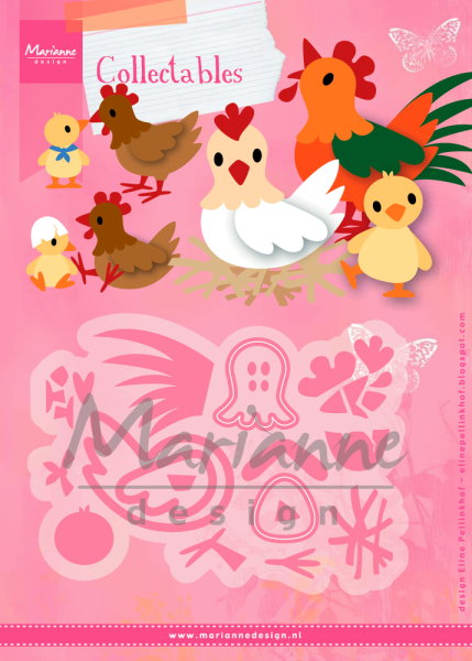 Marianne Design Collectables -  Dies - Eline's Chicken Family  - Präge - und Stanzschablone 