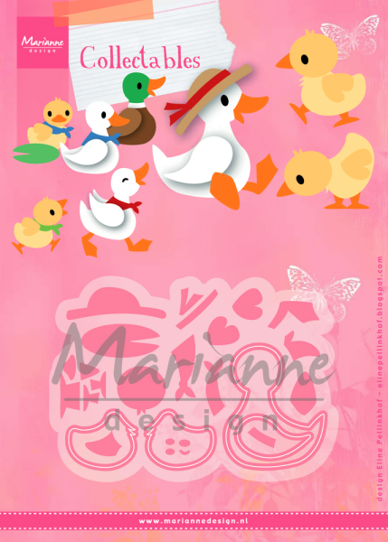 Marianne Design Collectables -  Dies - Eline's Duck Family  - Präge - und Stanzschablone 