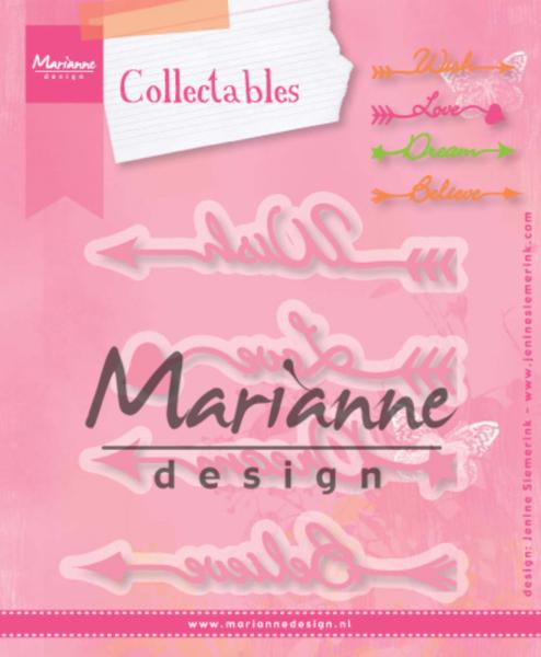 Marianne Design Collectables -  Dies - Jenine's Arrow Sentiments  - Präge - und Stanzschablone 