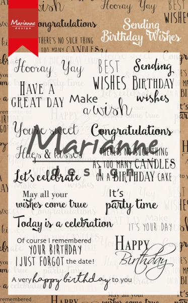 Marianne Design - Clear Stamps -  Sending Birthday Wishes - Stempel 