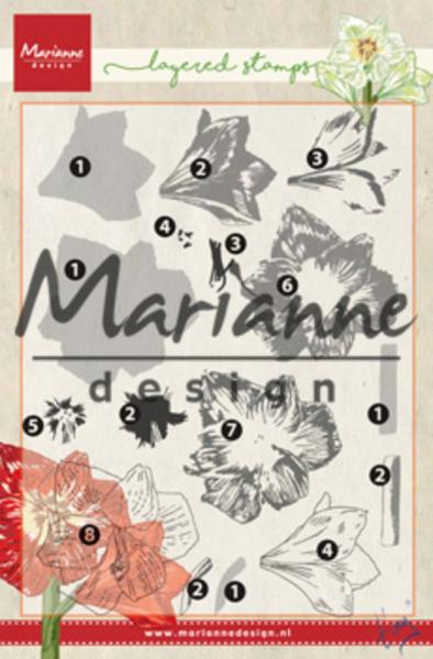 Marianne Design - Clear Stamps -  Layered Amaryllis - Stempel 