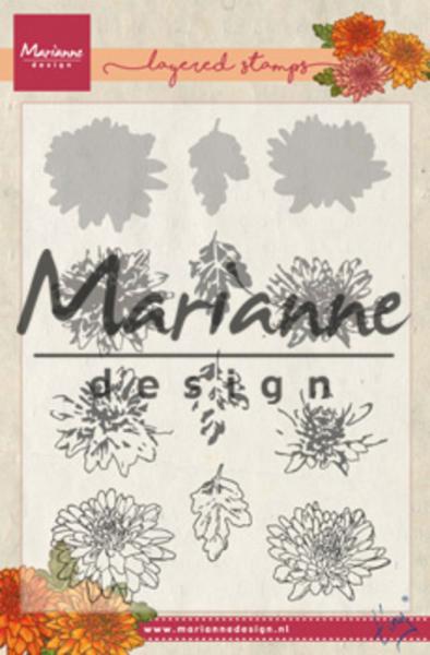 Marianne Design - Clear Stamps - Layered Chrysant - Stempel 